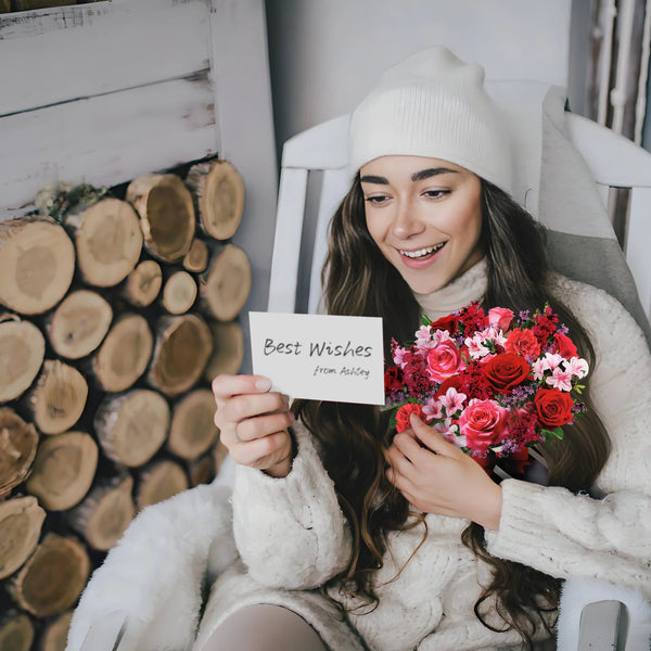 Paper Pop Up Cards Flower Bouquet 3D Rose Valentine's Day Greeting Cards Anniversary Birthday Get Well Gifts Crad for Women Girl