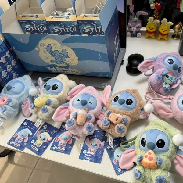 Stitch Eat Something Before Sleep Series Blind Box Plush Vinyl Toys Cute Doll Replica Mystery Box Bag Pendant Decor Gift