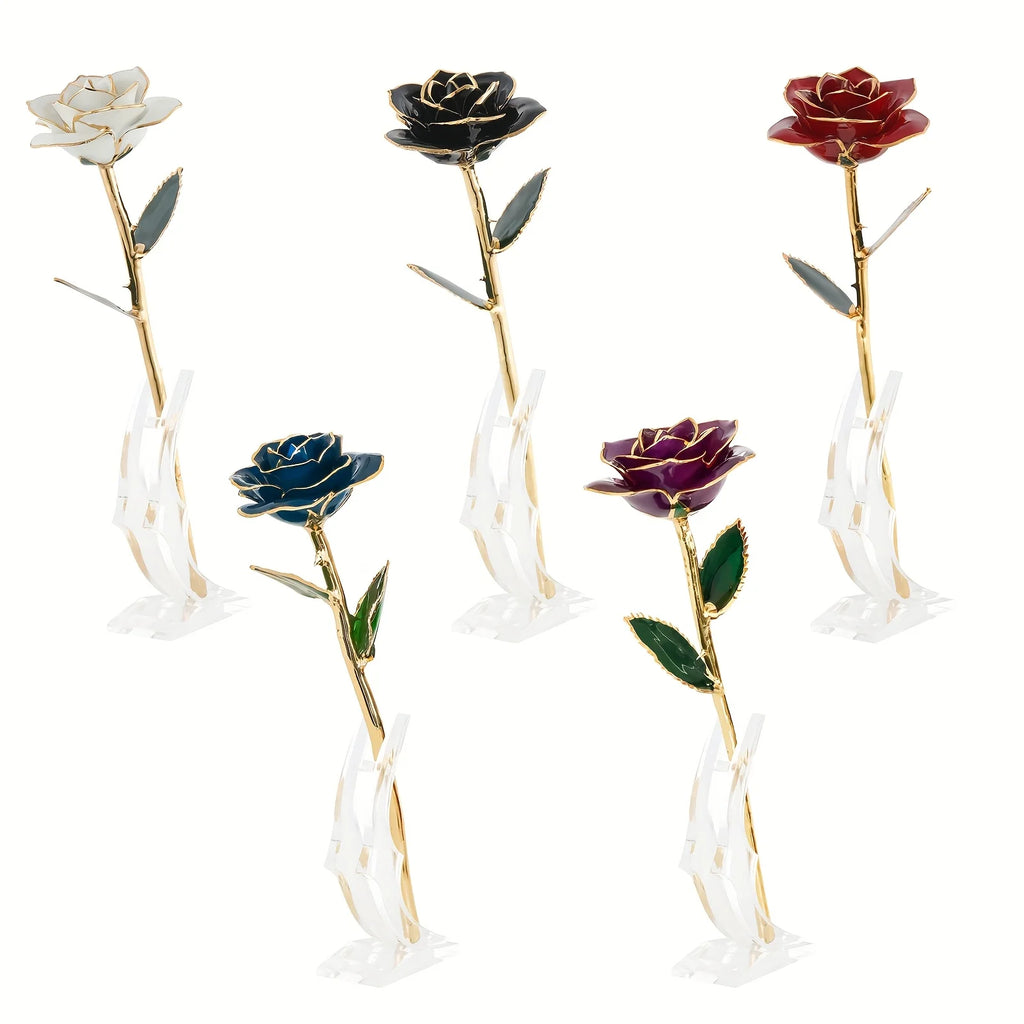 Lacquered flower metal rose Romantic Everlasting Love Gift for Christmas Wedding Anniversaries Valentine Mother Day gifts