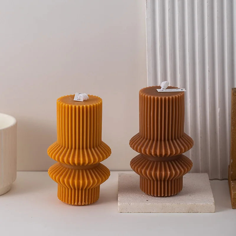 Creative geometric pillar wax scented candle Lantern ins-style home ornament shooting props gifts