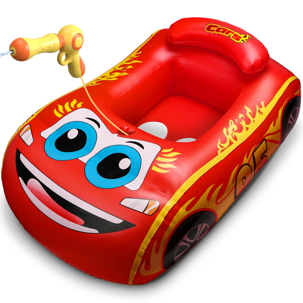 Pool Float Kids with Water Gun,Inflatable Ride-on Swimming Pool Toy for 4 5 6 7 8 9 years old Boys Girls,Summer Water Games