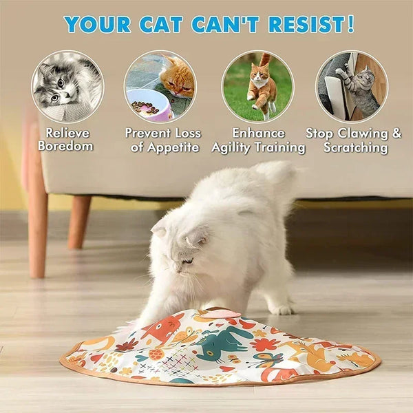 Electric Cat Toy Usb Charging 360 Rotation Interactive Smart Cat and Dog Toy Funny Cat Feather Cat Turntable, Indoor Activities