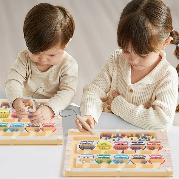 2 in 1 Magnetic Color Sorting Maze & Drawing Board Toddler Montessori Toys Number Matching Learning Counting Preschool Activity