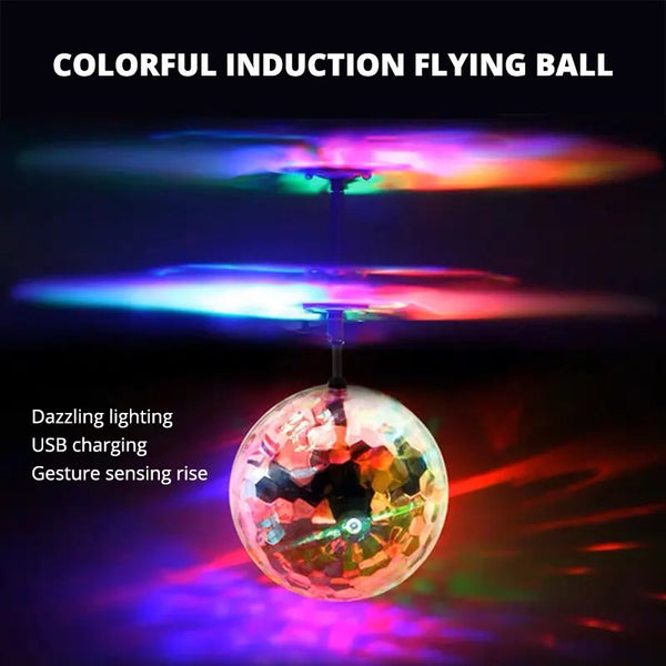Colorful Sensing Flying Ball, New and Unique Toy, Led Light Hanging Crystal Ball, RC Gesture Control Flying Ball, Christmas Gift
