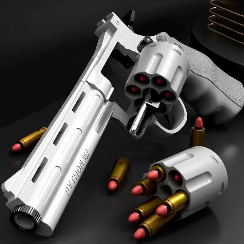 Continuous Fire ZP5 357 Revolver Launcher Toy Gun with Soft Dart Bullets for CS Outdoor Game Fun for Kids and Adults