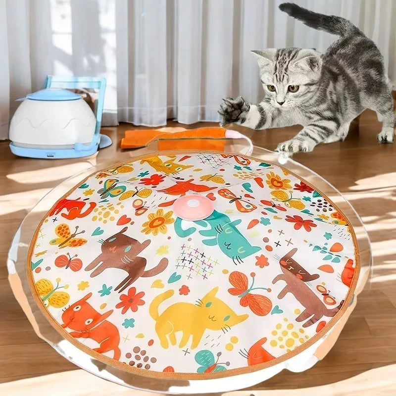 Electric Cat Toy Usb Charging 360 Rotation Interactive Smart Cat and Dog Toy Funny Cat Feather Cat Turntable, Indoor Activities
