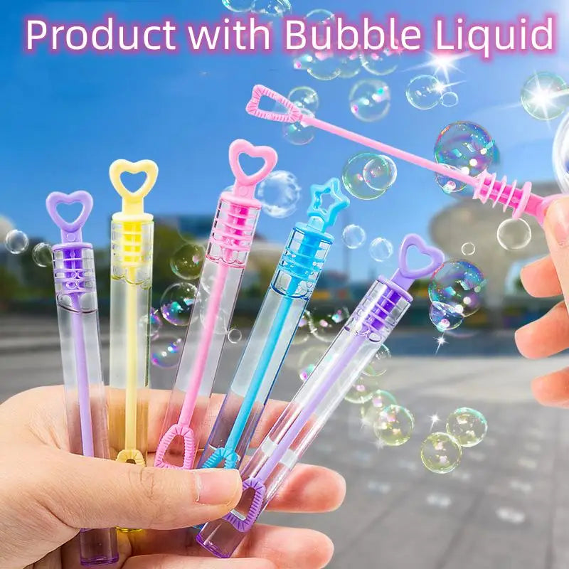 Children's Bubble Blowing Toy Bubble Water Summer Mini Compact Portable 10CM Small Test Tube Bubble Stick with Bubble Water