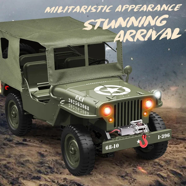 C8815 1/10 WILLYS Rc Car 1941 4WD RTR Crawler Climbing Scale Military 2.4G Truck Offroad Vehicle Adult Toys Gift For Kids