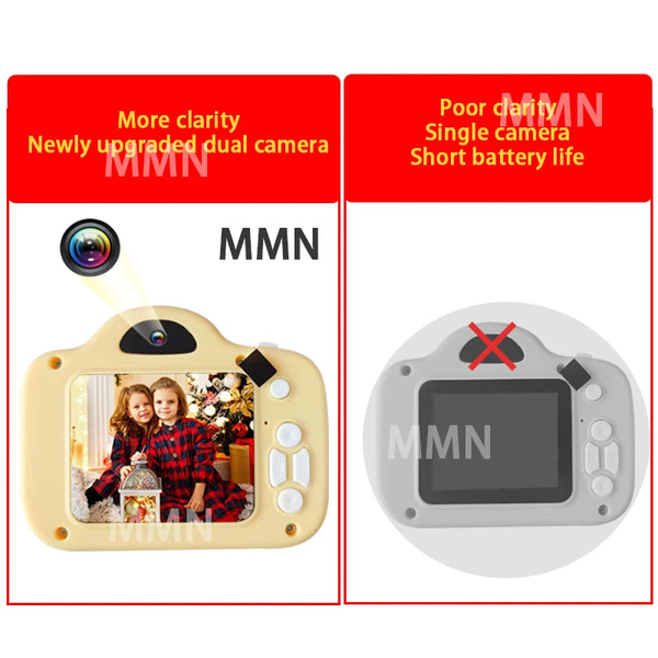 Children Camera Waterproof 1080P HD Camera Video Toys 2 Inch Color Display Outdoor Camera SLR Camera Kid Toy+TF Memory Card