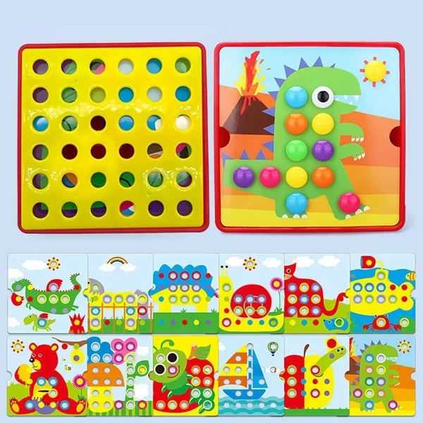 3D Mushroom Nail Puzzle Jigsaw Toys Montessori Baby Toys Cartoon Animal Puzzles Games Kids Early Educational Toys Children Gifts