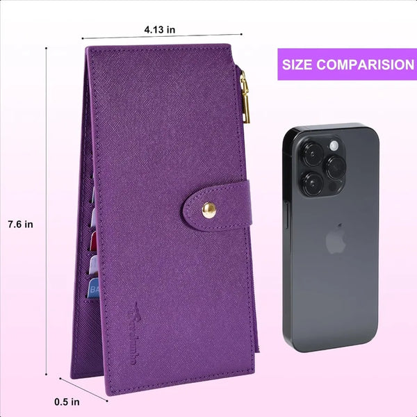 RFID Wallet Women Large Size Bifold Multi Card Wallet Case with Zipper Pocke Credit Card Holder for Women