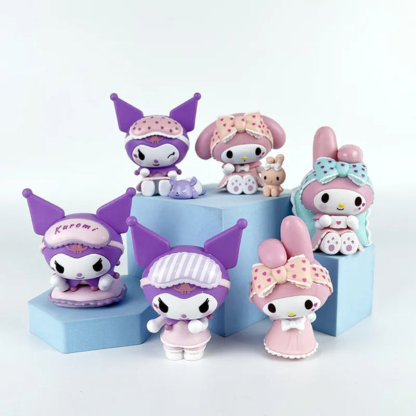 2023 Sanrio Blind Box Cute Kuromi My Melody Figures Toy Pajamas Series Collection Home Decorate For Children Christmas Gift