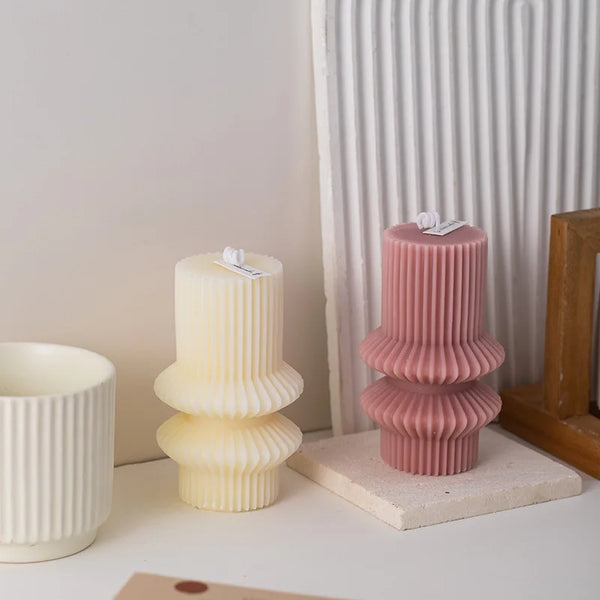 Creative geometric pillar wax scented candle Lantern ins-style home ornament shooting props gifts