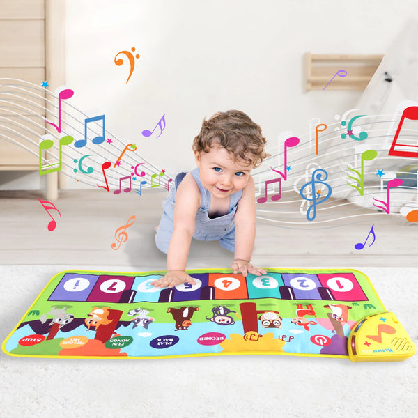 80*30cm Kid Music Piano Mat Toddler Floor Baby keyboard Dance Mat with 8 Animal Sounds Baby Mat Educational Toys For Kid Gifts