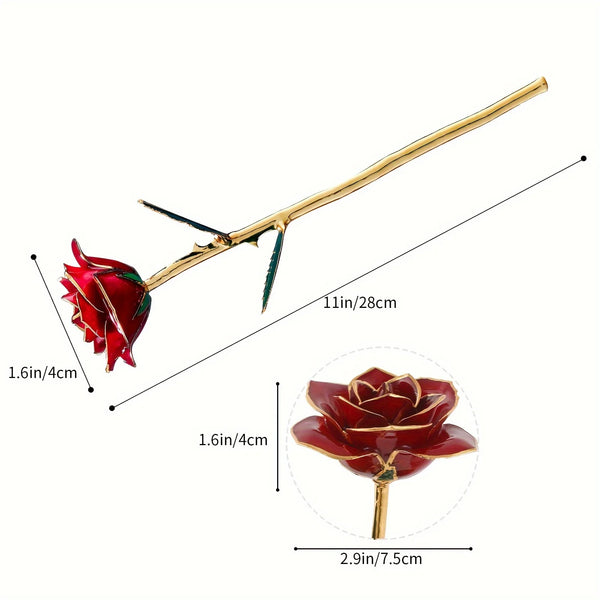 Lacquered flower metal rose Romantic Everlasting Love Gift for Christmas Wedding Anniversaries Valentine Mother Day gifts