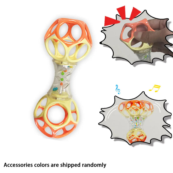 Baby Teether Rattle & Shake Barbell Toy, Ages 3 Months and Up