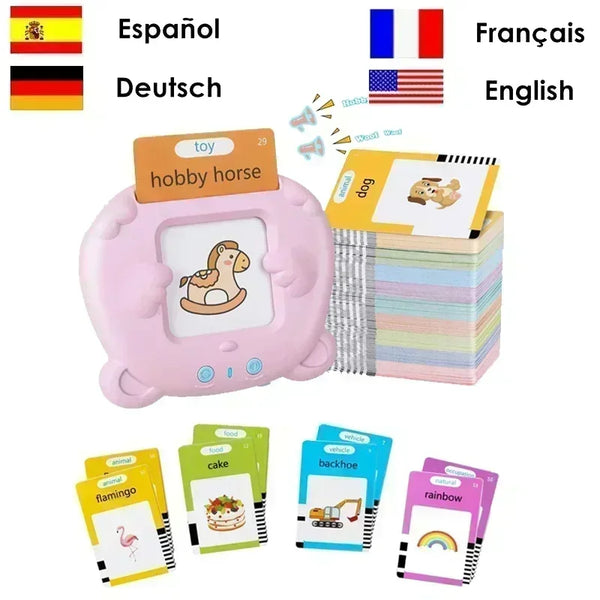 Kids Smart Learning Flash Cards Machine Talking Audio Book Educational Toy for Kindergarten Early Education Learning Machine