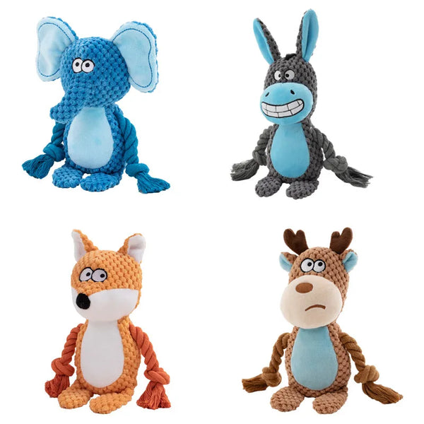 Stuffed Raw Small Joint Dog Plush Chew Toy Indestructible Bite Resistant Sound Puppy Squeaker Dogs Rattle For Pet Toys Supplies