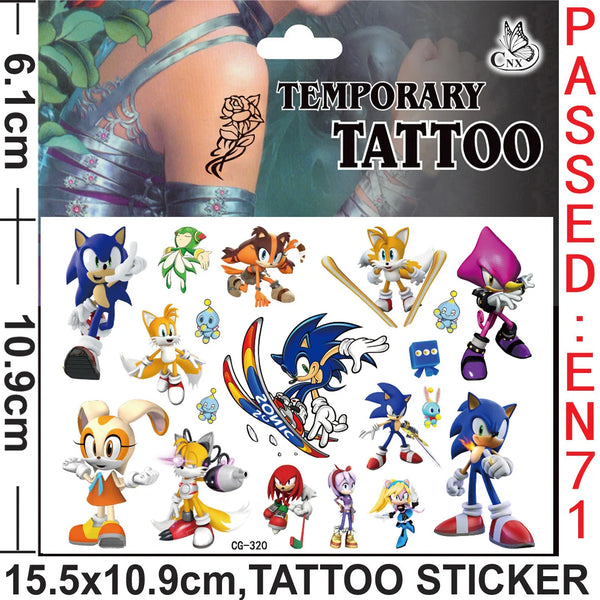 Sonic Birthday Party Gift Sonic Characters Stickers Keychain Snap Bracelet Face Stickers Gift Filler Bag Kid Birthday Party Gift