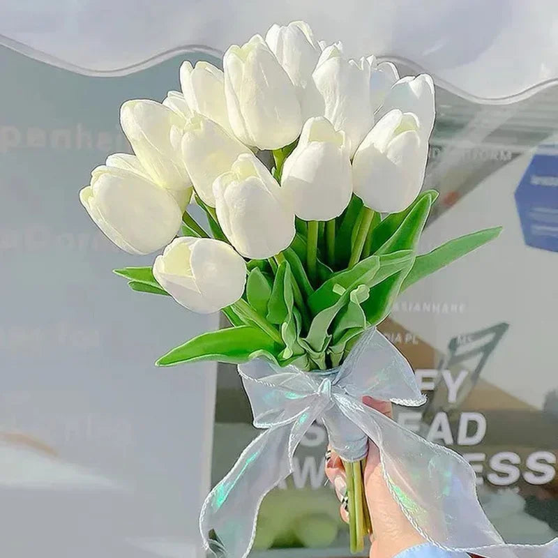5PCS 35CM Artificial Tulip Flower Bouquet  Garden Decoration Flowers for Wedding Ceremony Decor Mothers Day Gift Bouquet Love