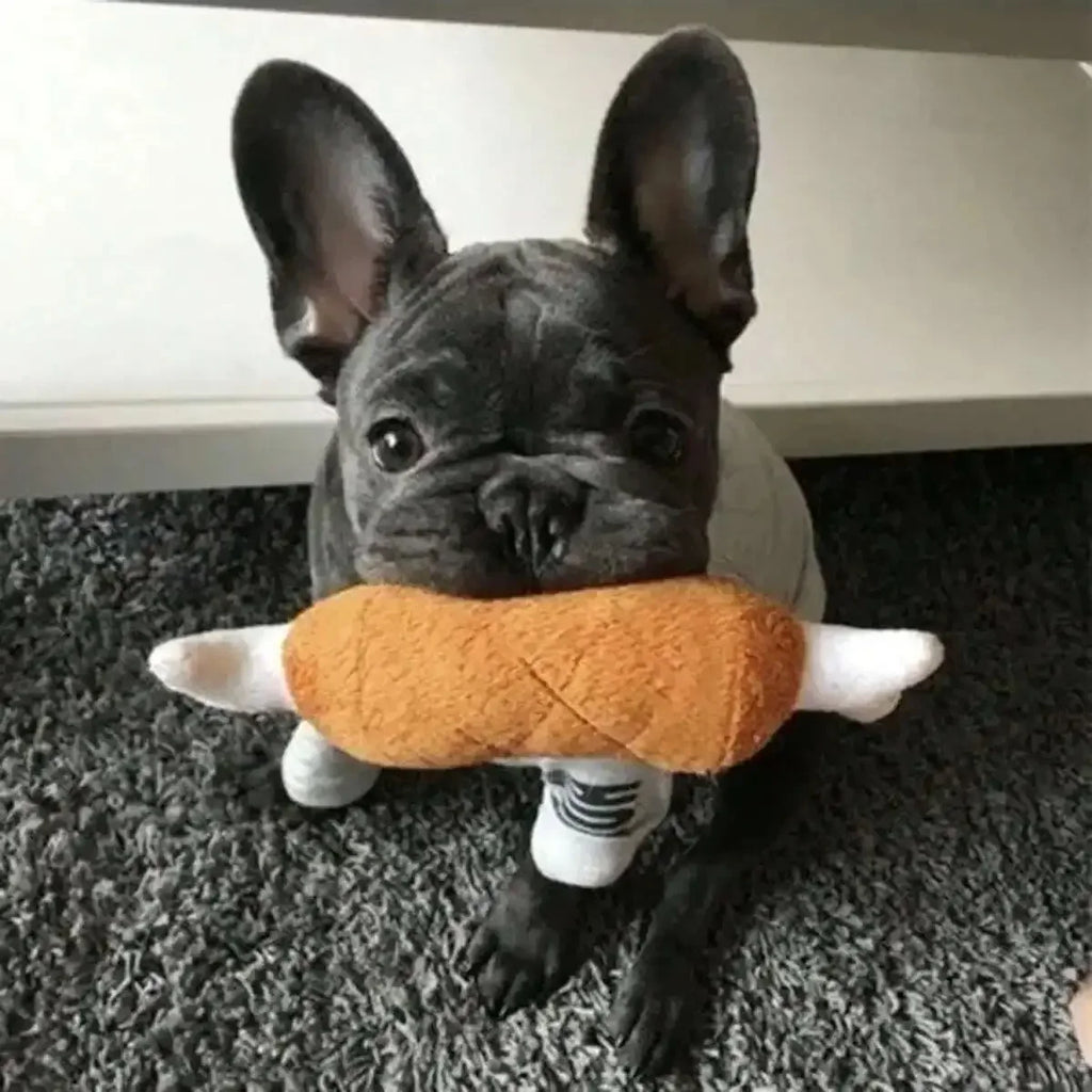 1PC - Pet Dog Cat Double Boned Chicken Leg Plush Sound and Bite Resistant Toy for Pet Use Only