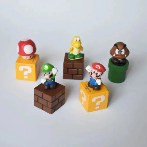 Super Mario Action Figures 5pcs/set Luigi Yoshi Model Doll Anime Collection Ornaments Cake Decorations Toys Children Gifts