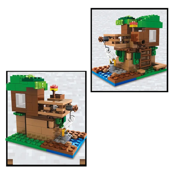 Cartoon Tree House Farm Village Building Block Educational Toy For Kids Gift