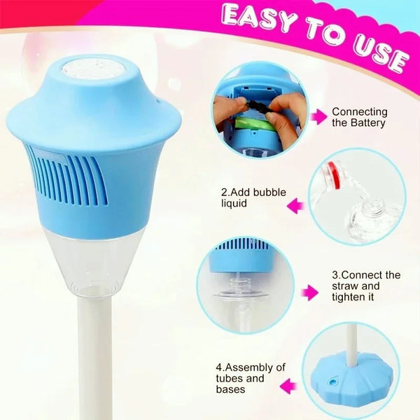 Street light bubble machine charging fully automatic bubble blow music light outdoor children toy without battery bubble water