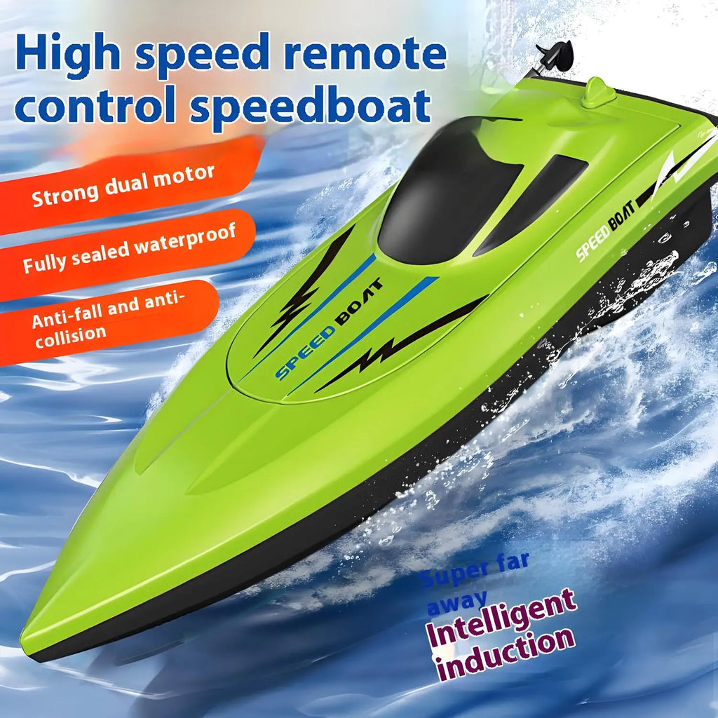 Kids' Waterproof & Ultra-Fast Remote Control Boat, Lightweight RC Water Racer for Pool Fun Toys Ideal Birthday Gift for Children