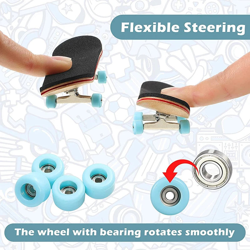 Puzzle Toy Finger Skateboard Maple Wood Fingerboard Hobbies Novelty Anti Stress Sensory Toys For Boy Mini Funny Cute Skate Gift