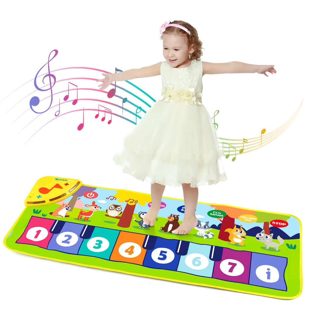 80*30cm Kid Music Piano Mat Toddler Floor Baby keyboard Dance Mat with 8 Animal Sounds Baby Mat Educational Toys For Kid Gifts