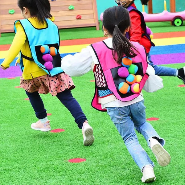 Sticky Dodge Ball Game Vest Outdoor Sports Toy Jersey Fabric  Props Throw Catch Soft Fleece Balls Safe for Kids Teens Adults
